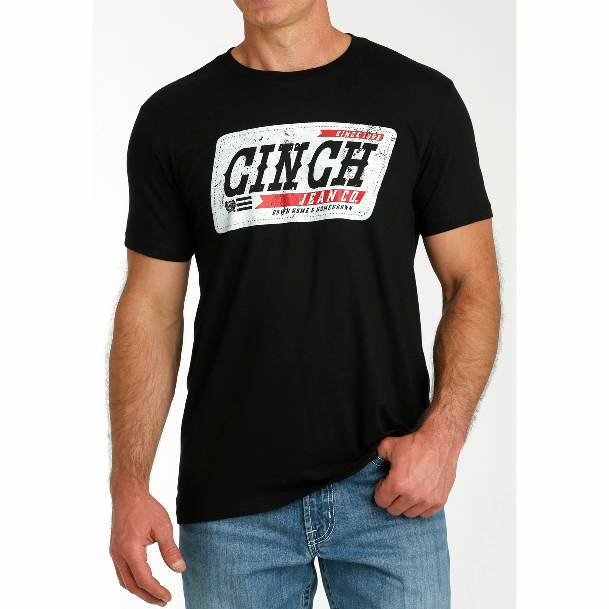Men's Black Cinch Jeans Tee Work-to-Weekend Compact Fold Design