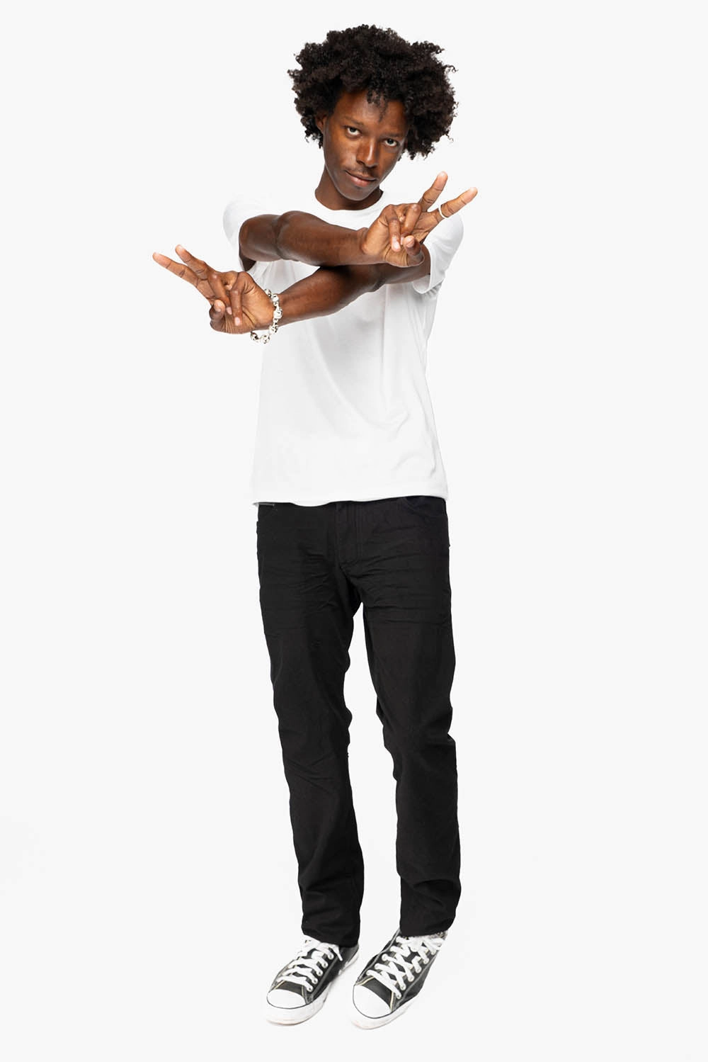 MENS LIMITED EDITION FLAP POCKET SLIM JEANS IN PURE BLK WASH WITH CRYSTALS Smart Basic