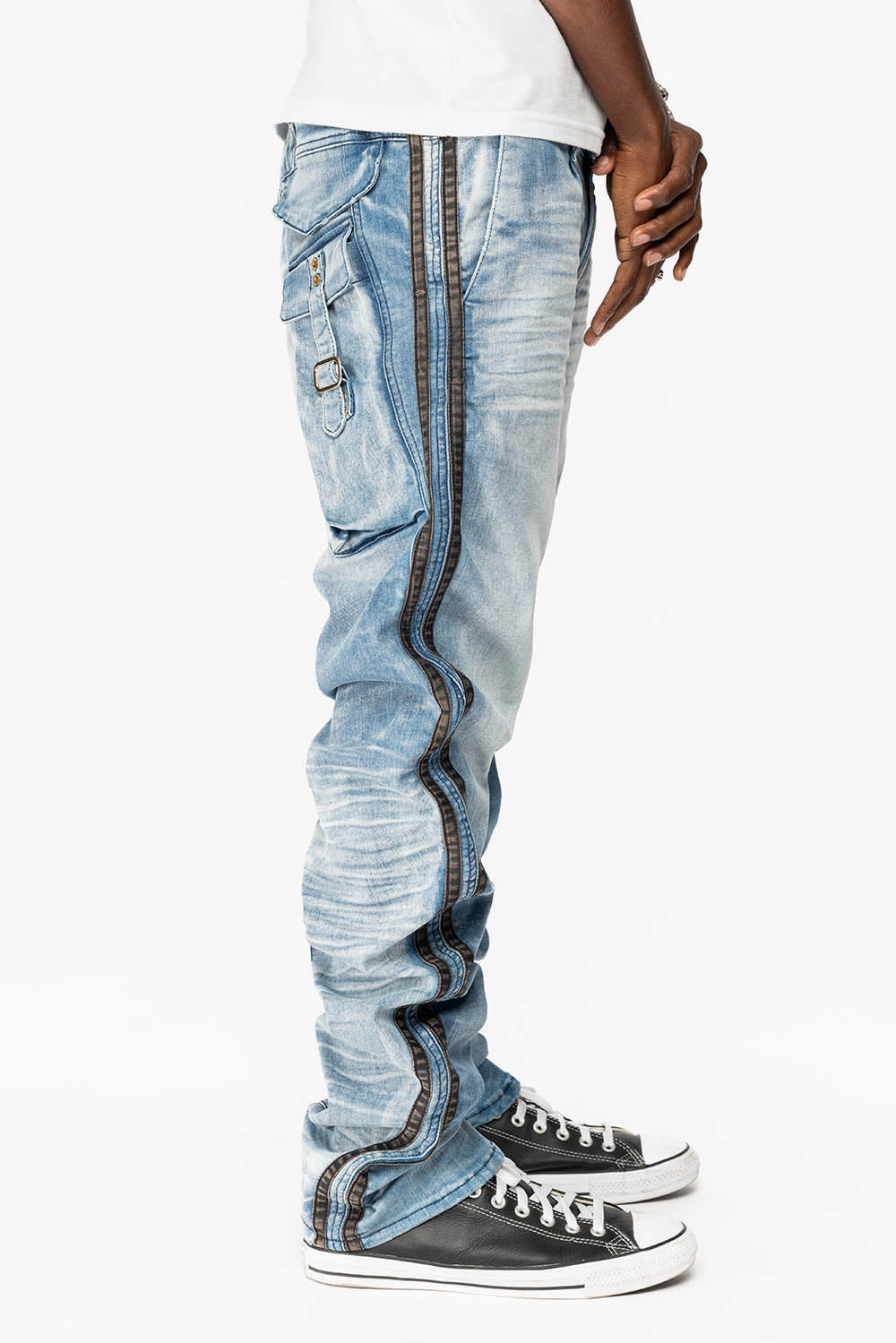 Function Ready Easy Fashion MENS LIMITED EDITION WARRIOR MILITARY JEAN- PANTS IN BLUE OMAHA LIGHT WASH