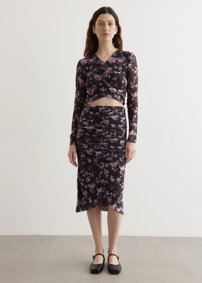 Mesh Ruched Midi Skirt Fair trade