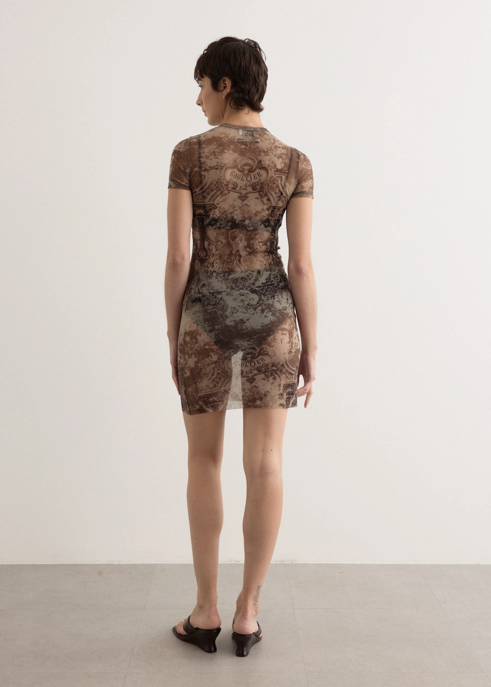 Mesh Short Dress Seamless Finish