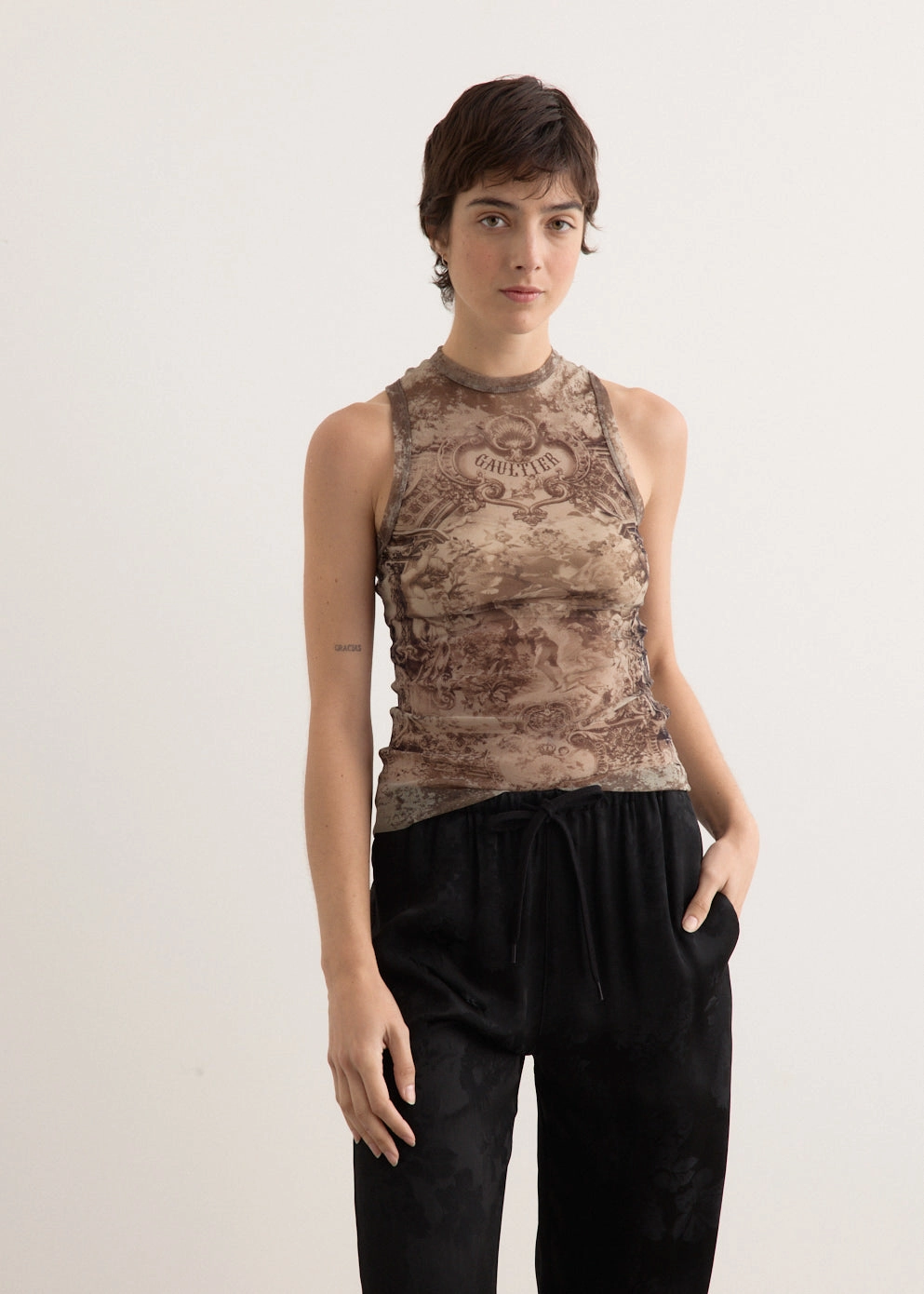 construction quality Mesh Tank Top