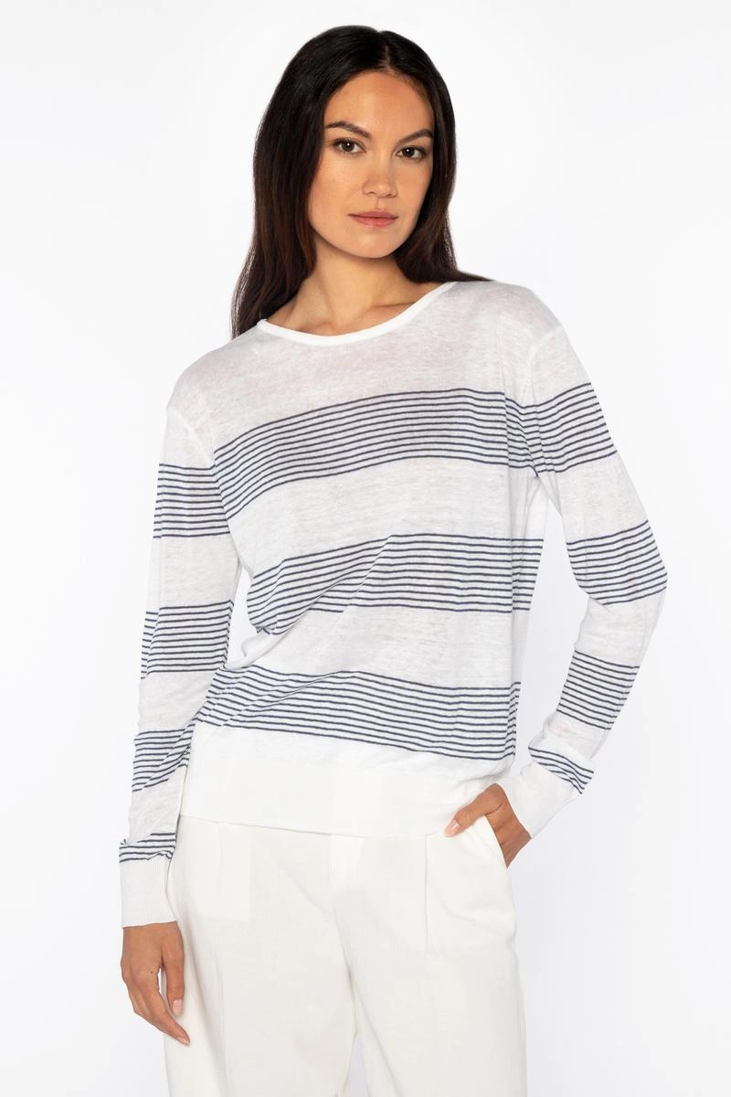 Stretchy Fit Micro Stripe Pullover