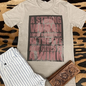 TaglessCollars OrganicCottonBlend Strong Woman Dolly Tee