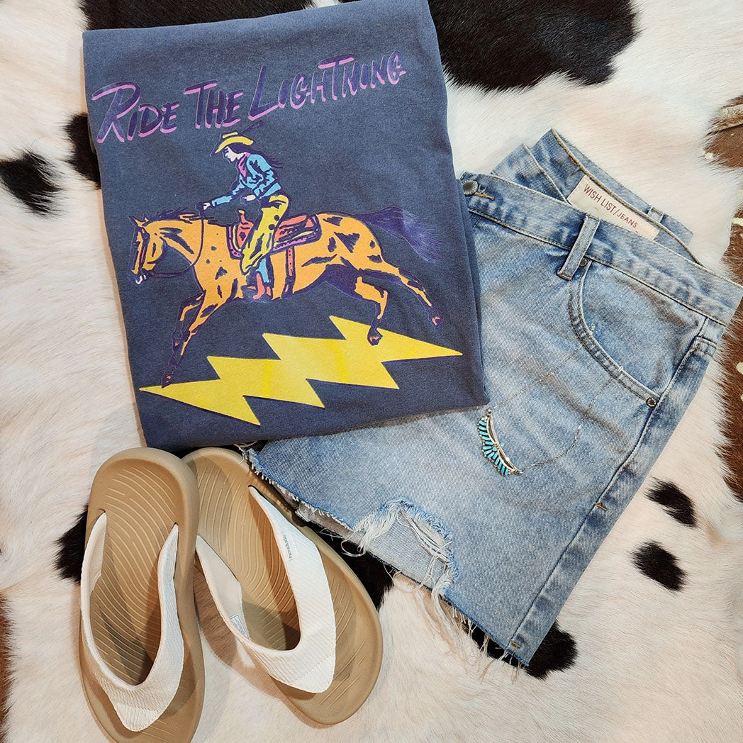 Minimalist Design Ride The Lightnining Tee