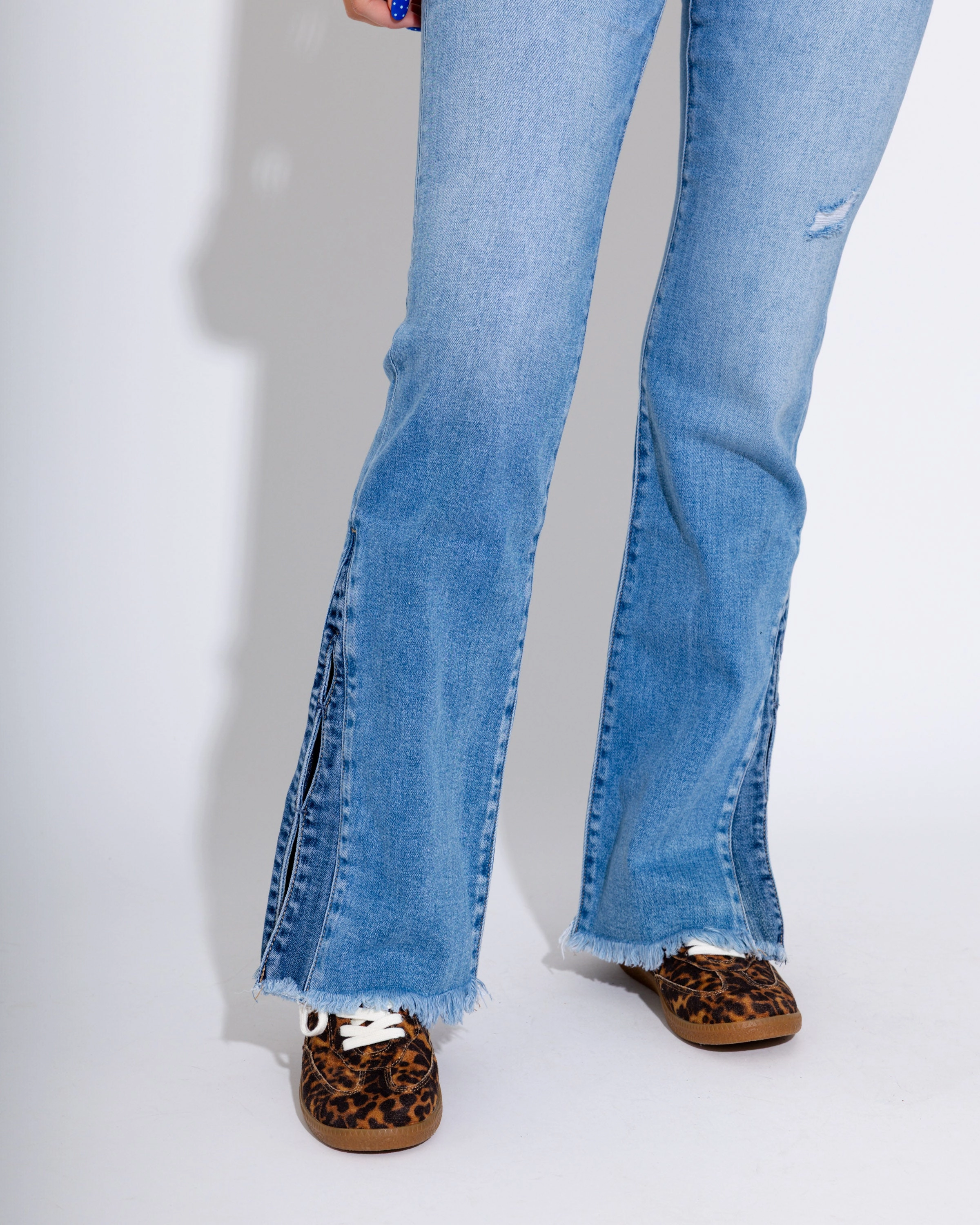 Mid Rise Bootcut with Two-Toned Cut Seam Nature Lover Gym Ready Music Event Go-to Comfort