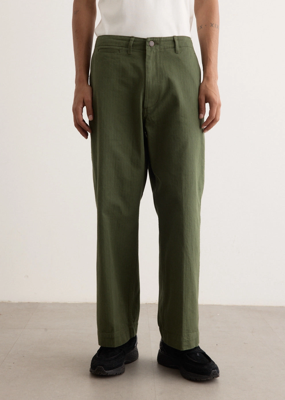 Sporty Touch QuickReleaseBuckle MIL Herringbone Trousers