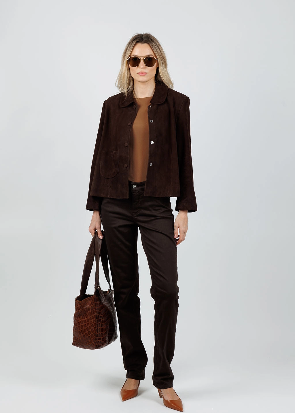 Milas Jacket - Chocolat No Snag Fastening Taped Neckline