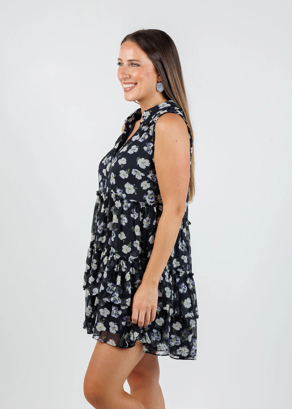 Mini Poppies Becci Dress - Navy Multi Pure Stitch