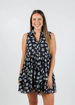 Artistic Edge Countryside-Style Mini Poppies Becci Dress - Navy Multi