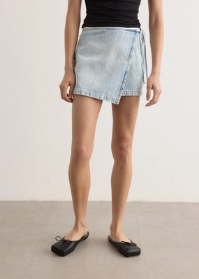 De-Lem-Mini Skirt Removable Belt Patchwork Design