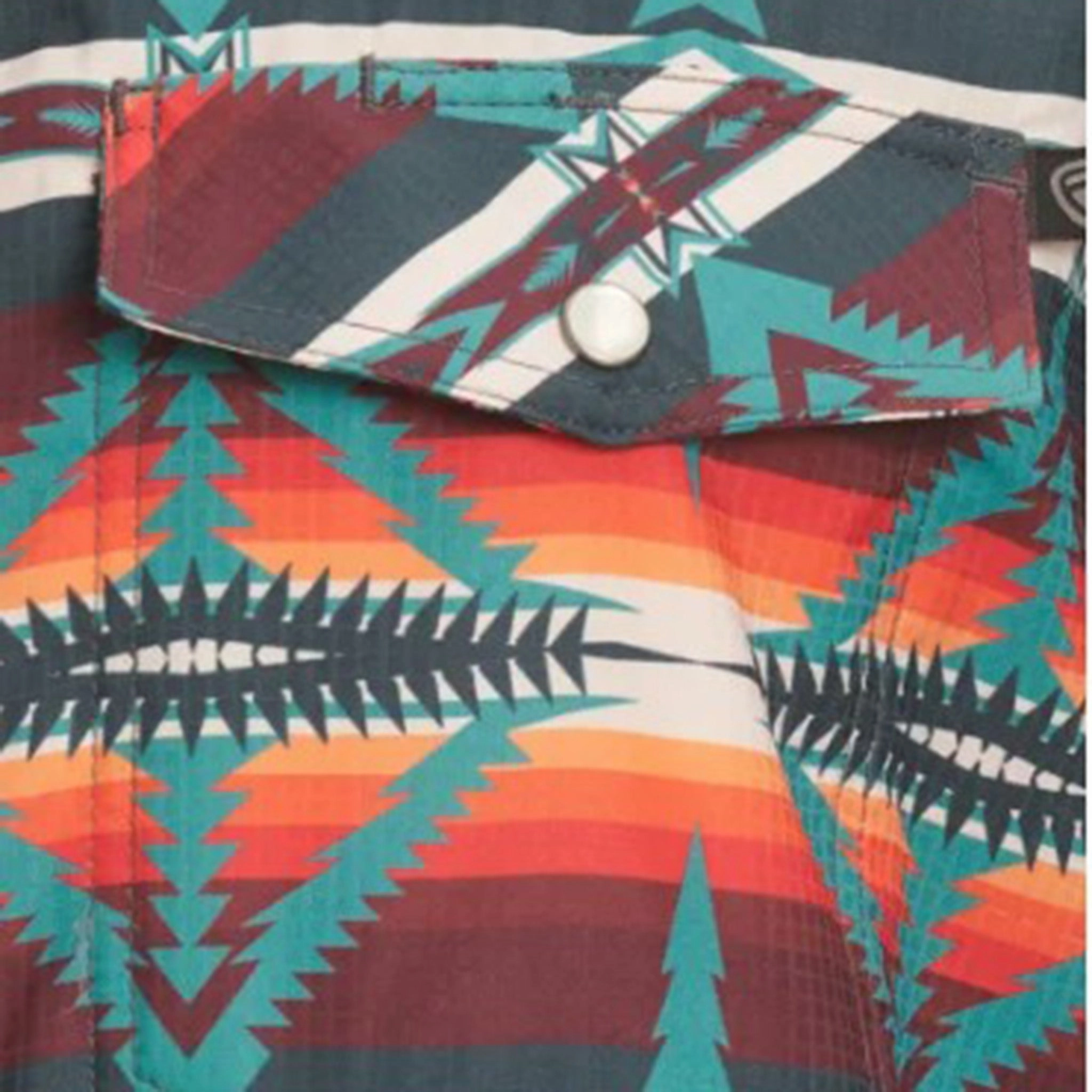 Anti Static Lining Current Style Rock & Roll Denim Men's Aztec Serape Shirt