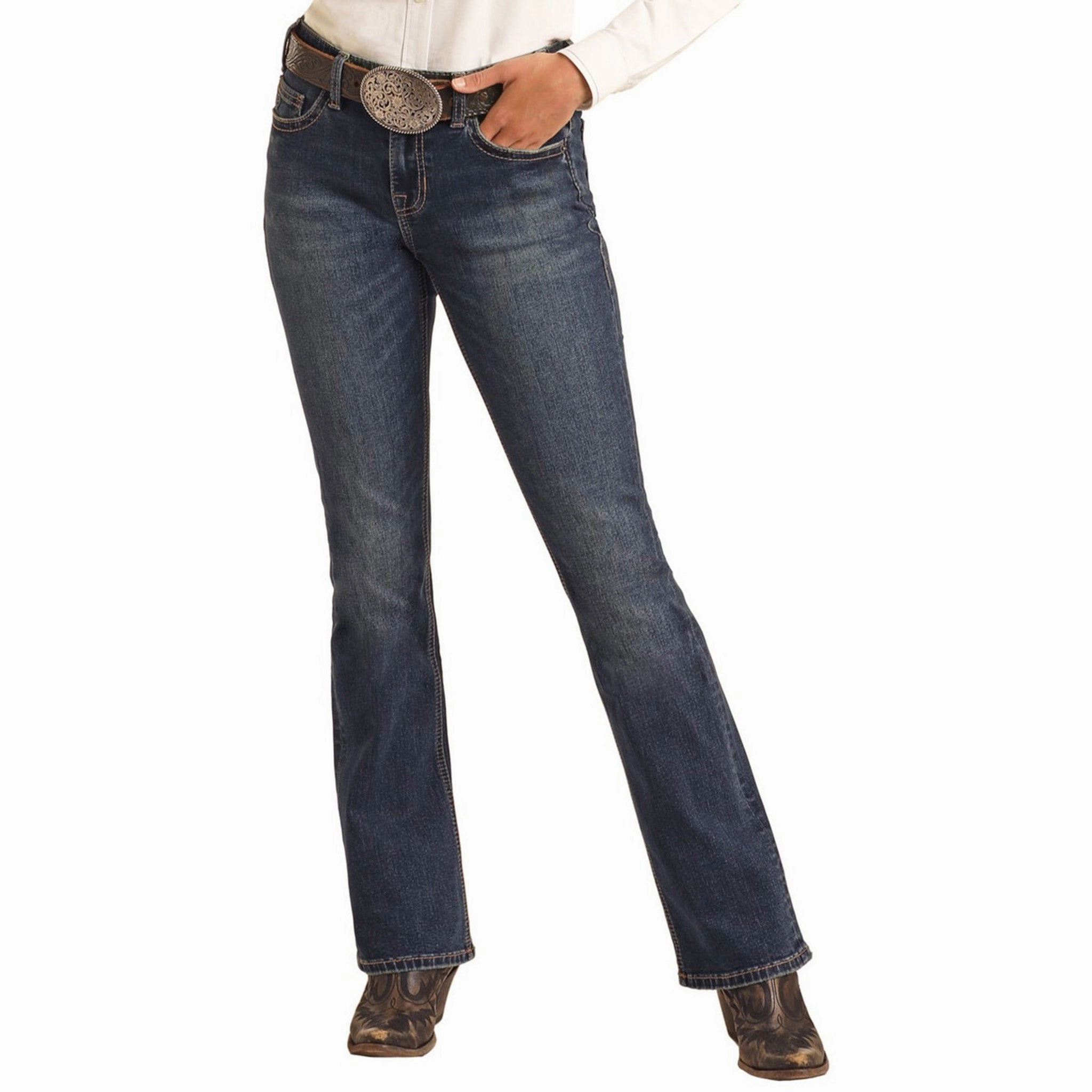 Comfy Wear Rock & Roll Women's Dark Wash Riding Jean