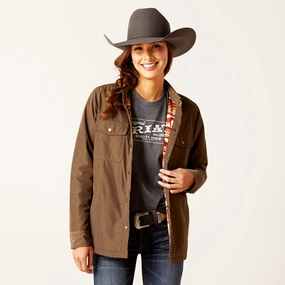 Temperature Regulating Fill Ariat Women's Brown Fleece Lined Shacket