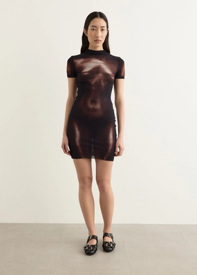 High Neck Short Dress Light Volume Relaxed Finish