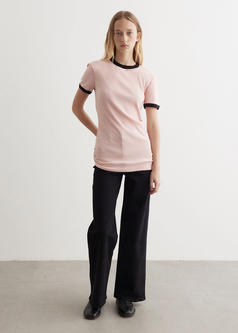 HighThreadCount Ribbed Jersey T-Shirt