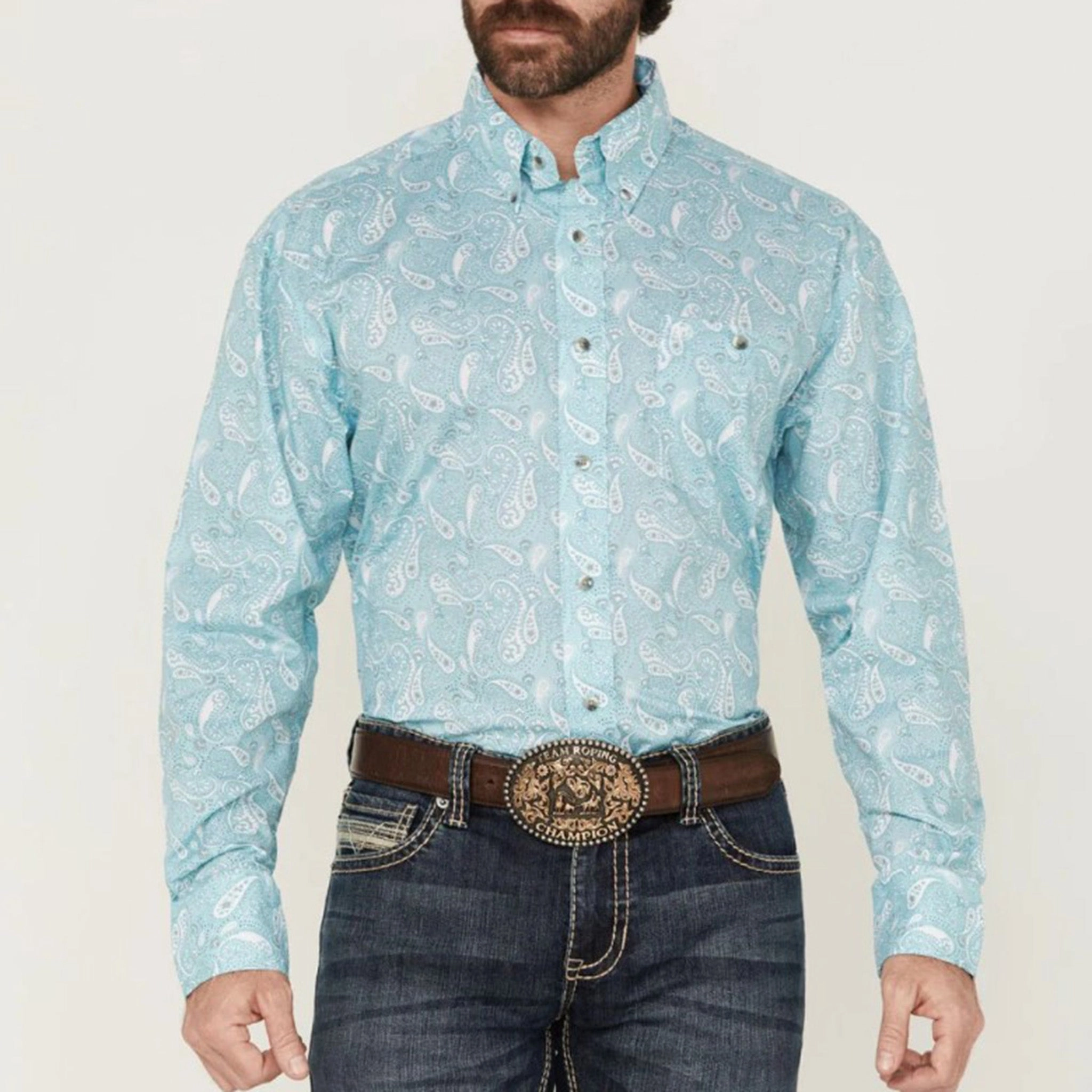 Wrangler Men's Classic Fit Button Down Long Sleeve Stylish Comfort