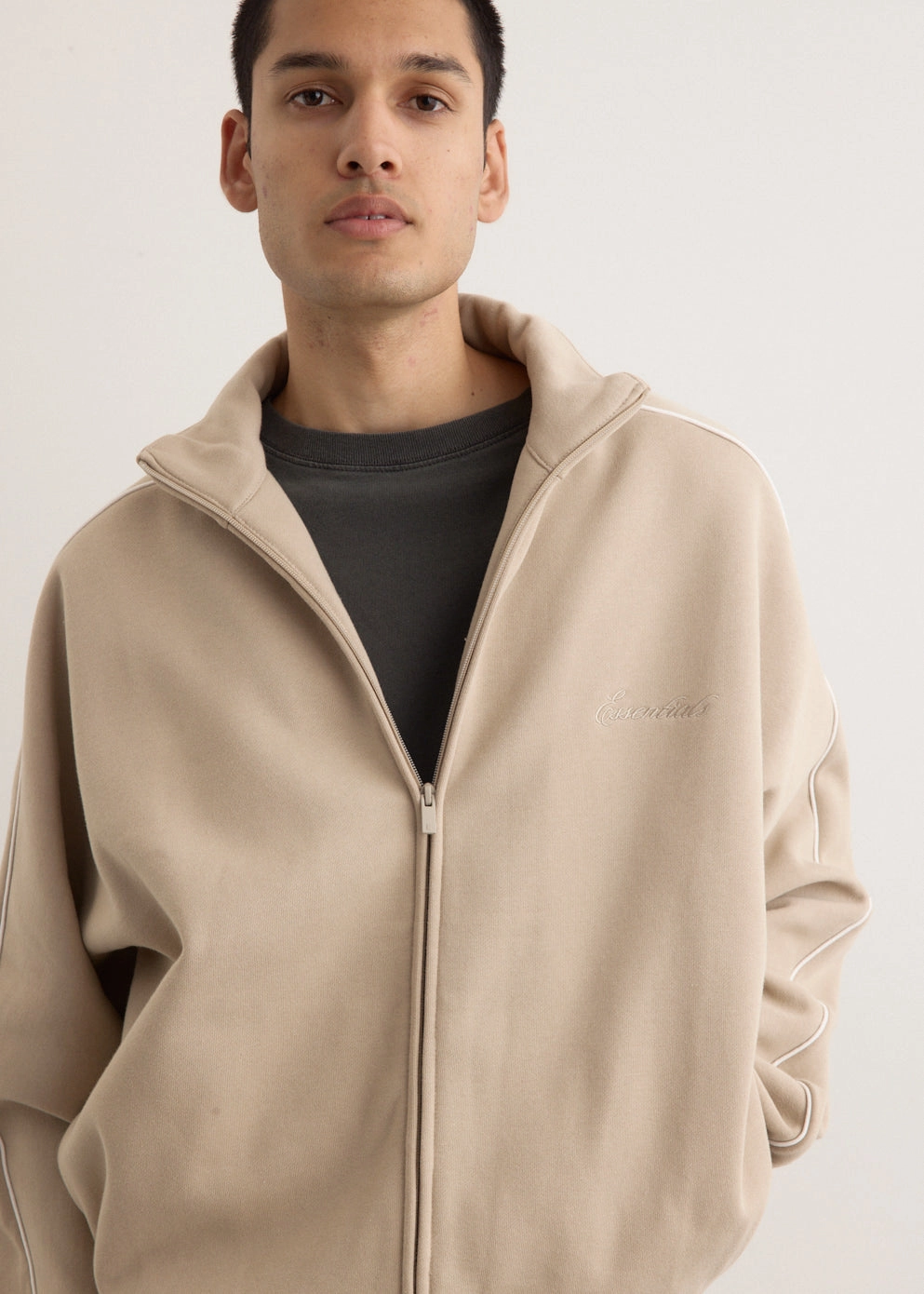 Casual Knit Wear Modern Fit Fleece Track Jacket