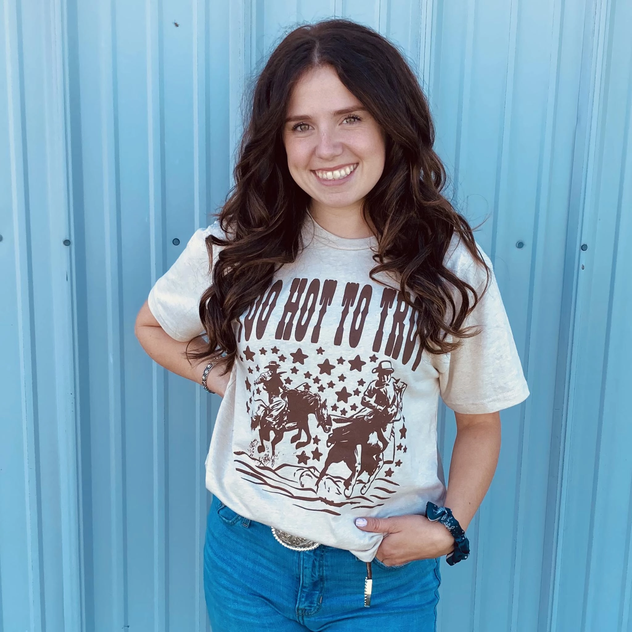 Comfortable Cotton Too Hot To Trot Tee