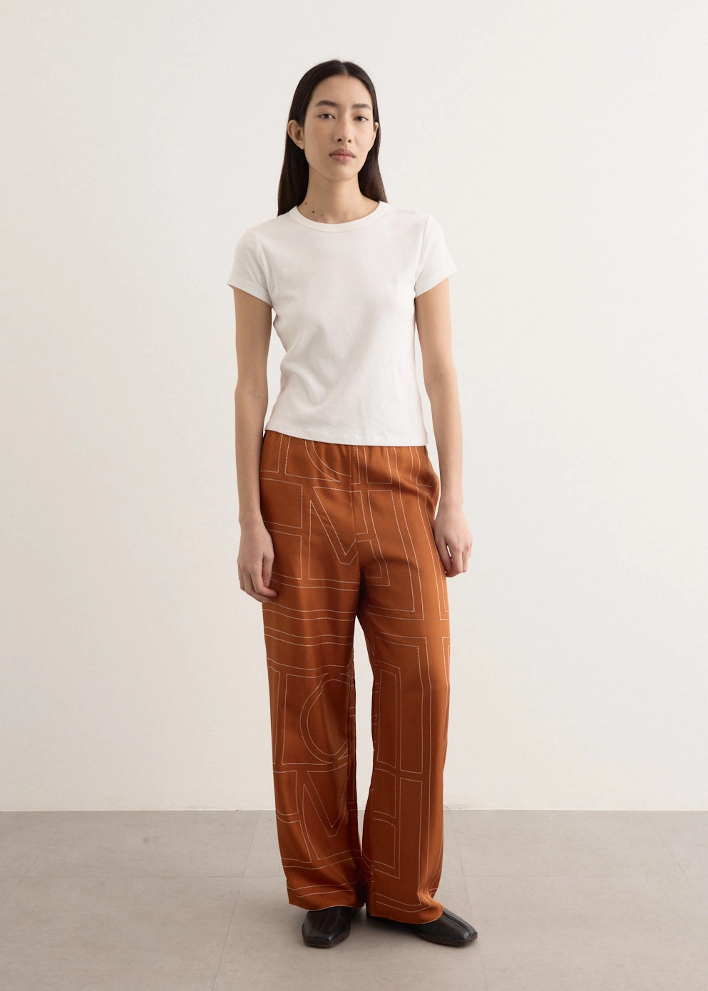 Monogram Silk Pj Pants LowProfileStitching