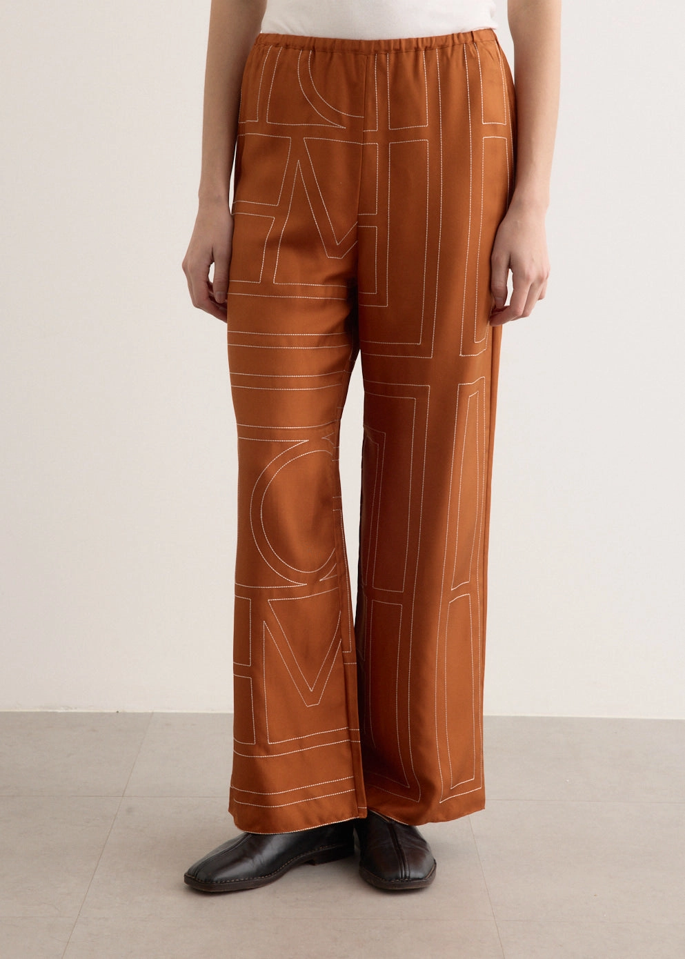 Easy Stretch Fit Monogram Silk Pj Pants