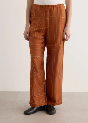 Easy Stretch Fit Monogram Silk Pj Pants