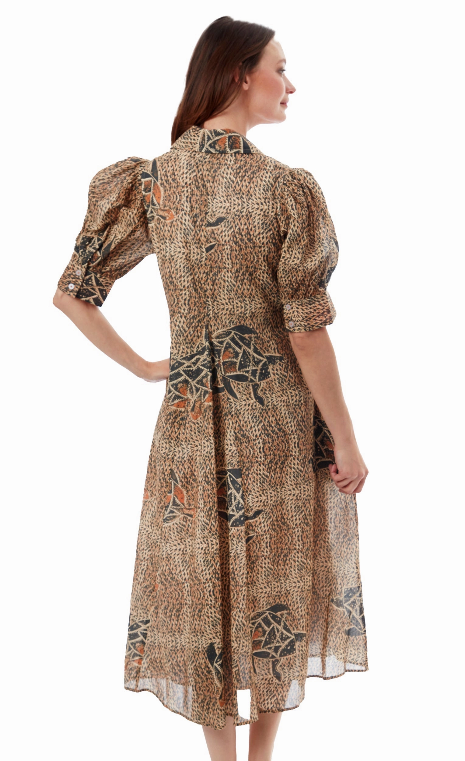 Relaxed day dress Cozy Tones Montauk Dress - Turtles Print