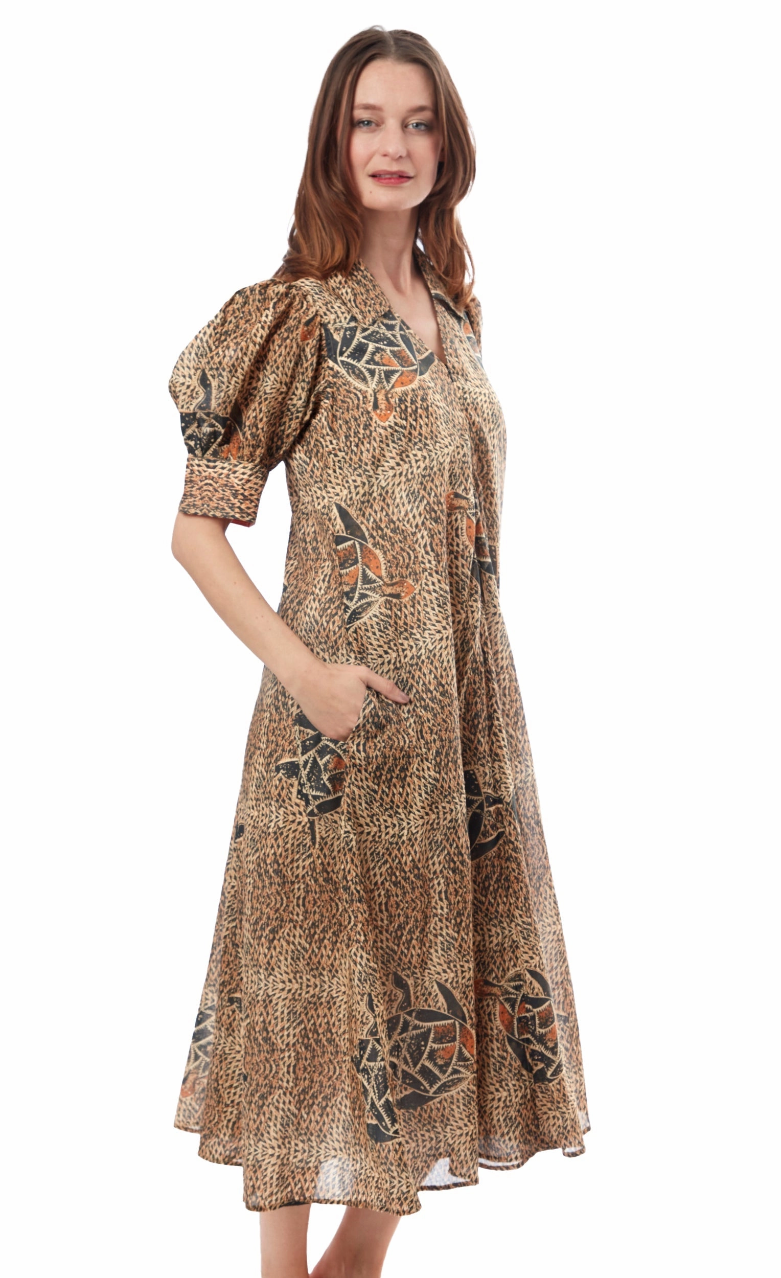 Montauk Dress - Turtles Print Soft Vibes Comfy Fit