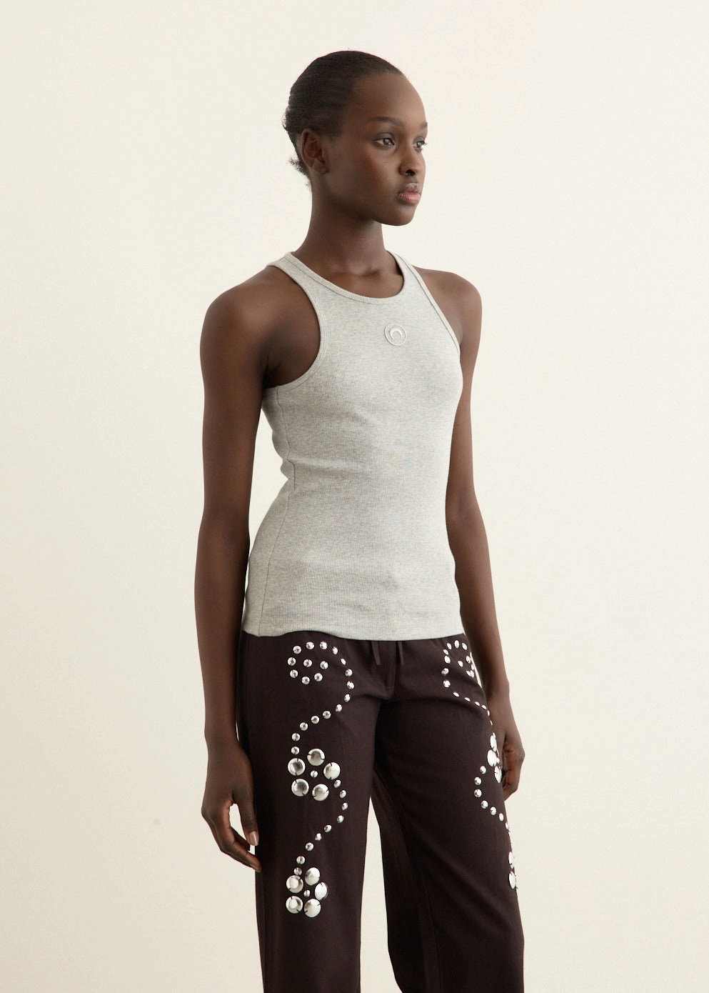 Antique Moon Logo Ribbed Jersey Tank Top