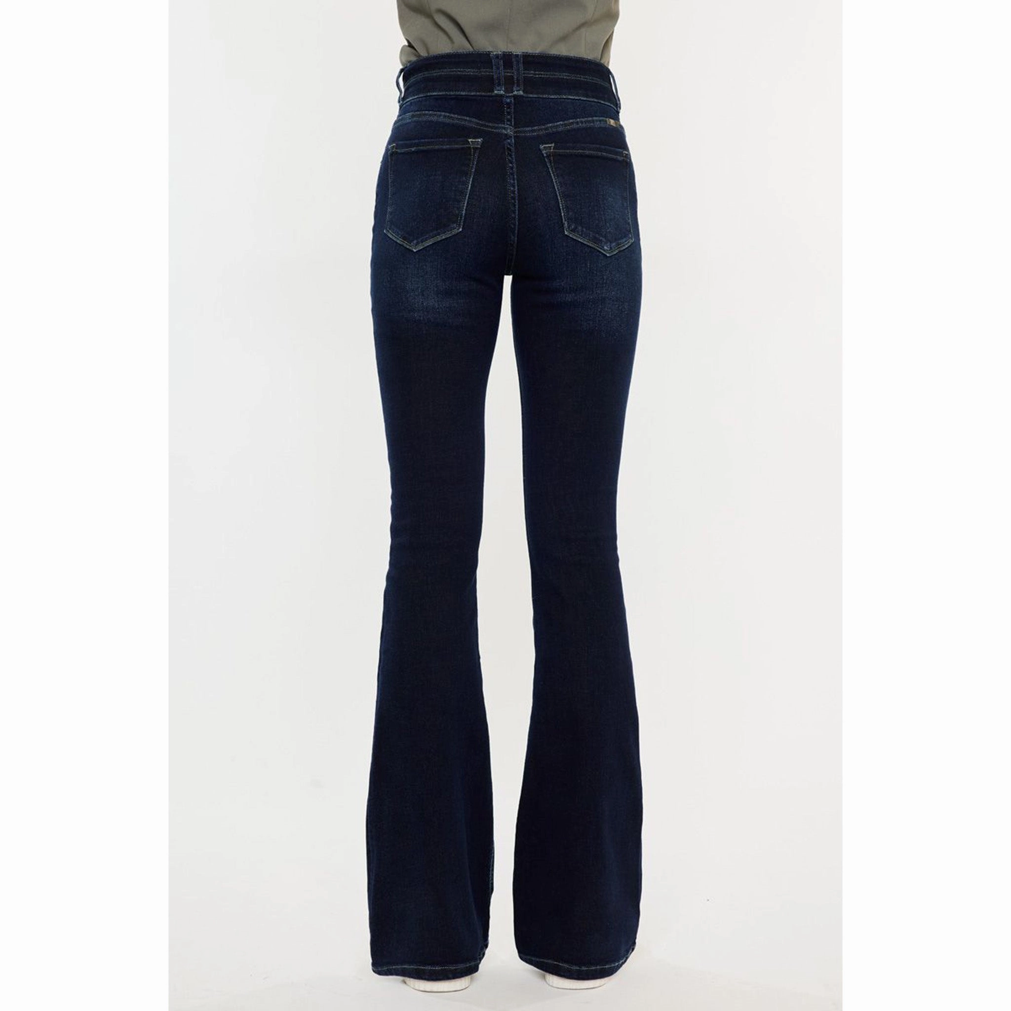 Mid Rise Family Style Parent Style Smart Casual KanCan Women's Dark High Rise Boot Cut