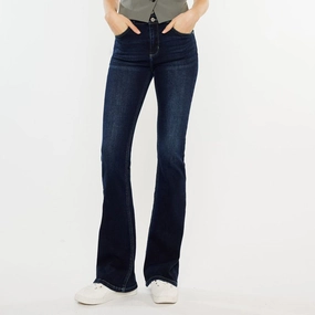 Vibrant Bold Look Street Fashion KanCan Women's Dark High Rise Boot Cut