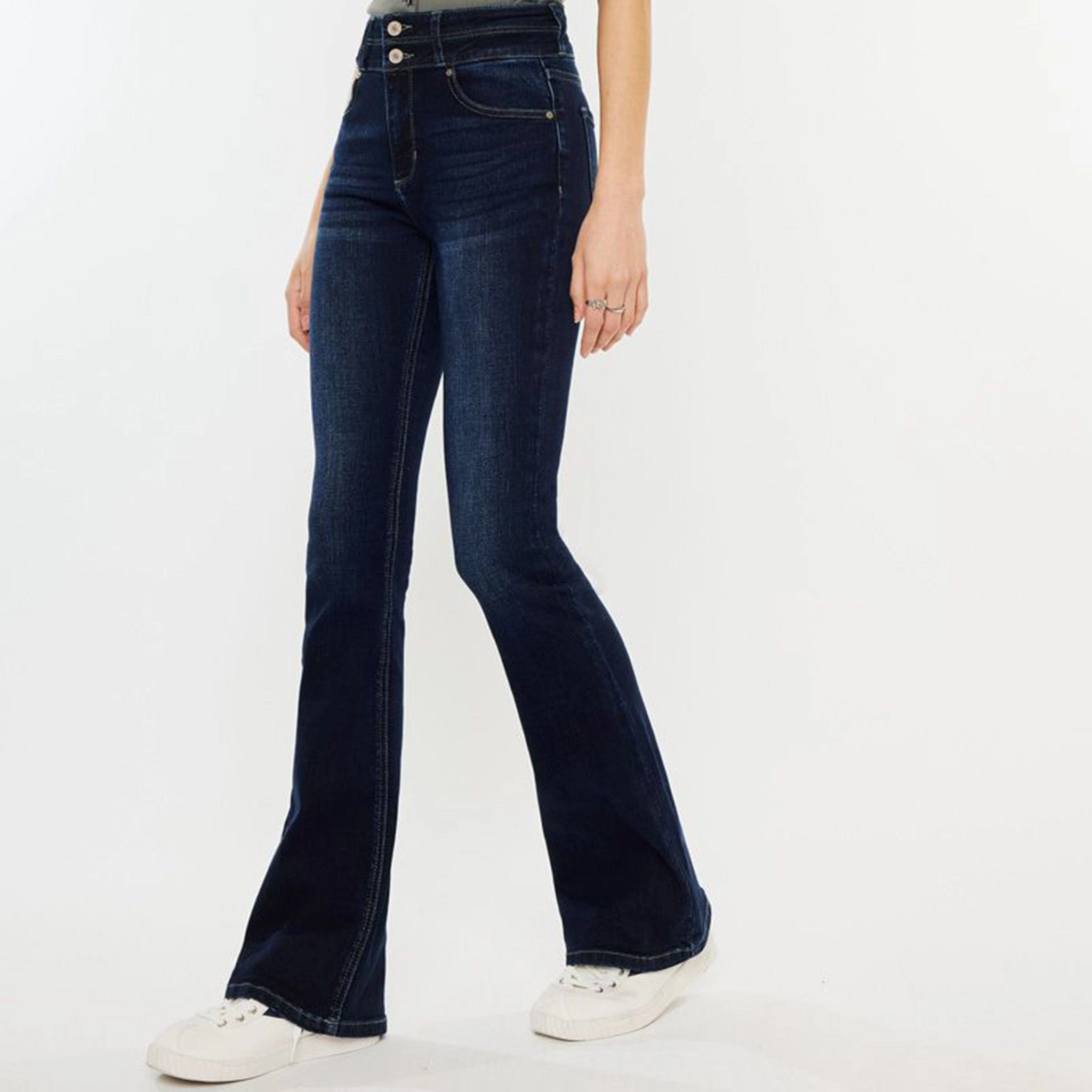 Teen Outfit Night Out Party Look KanCan Women's Dark High Rise Boot Cut