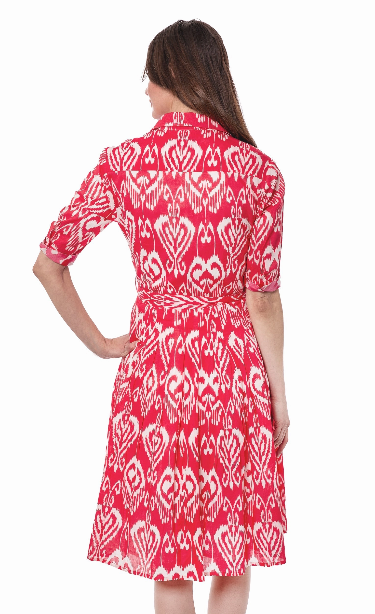 Smart Detail Casual Smart Mrs Maisel Dress - Pink White Ikat