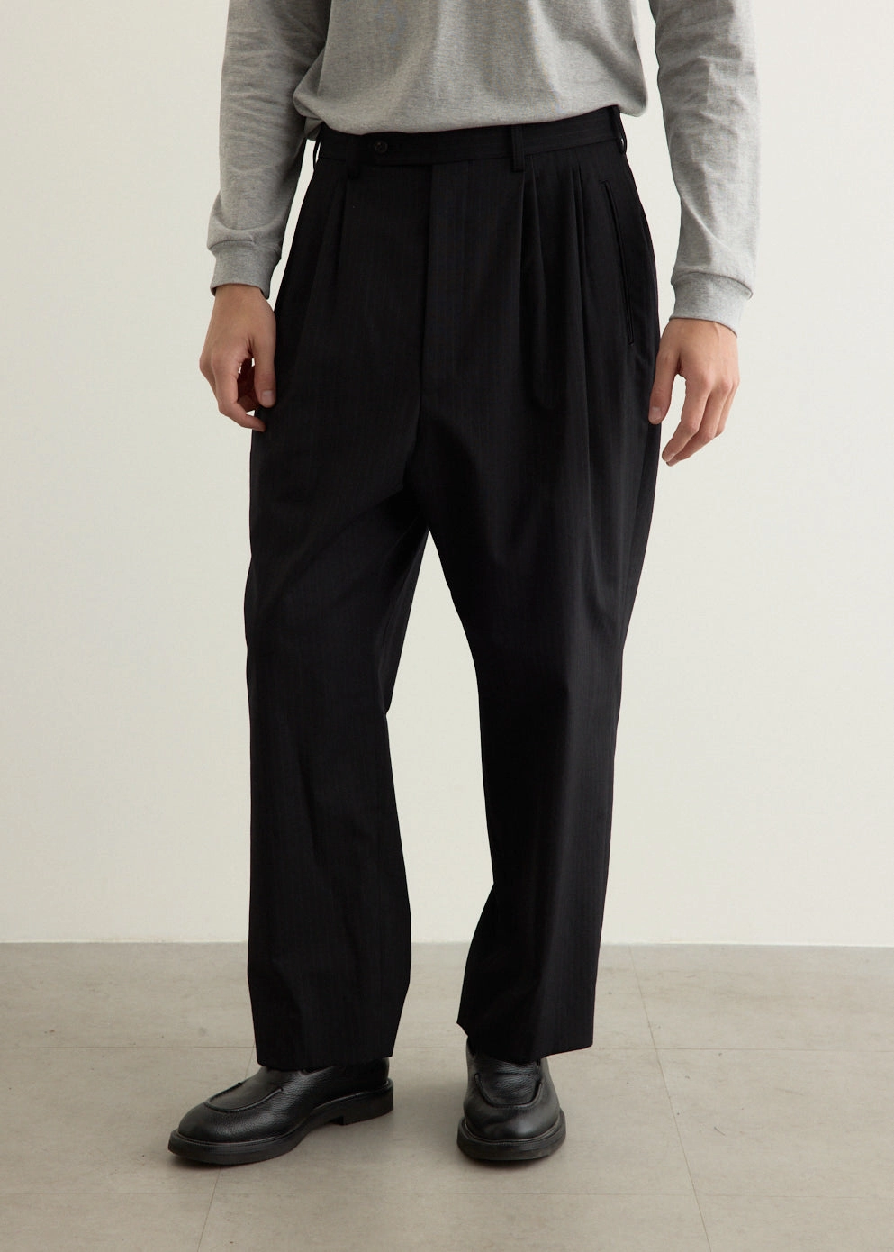 Stylish Layers Herringbone Pleat Pants