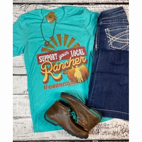 Ranch Swag Support Your Local Rancher Tee NaturalFiberBlend Soft Sweater