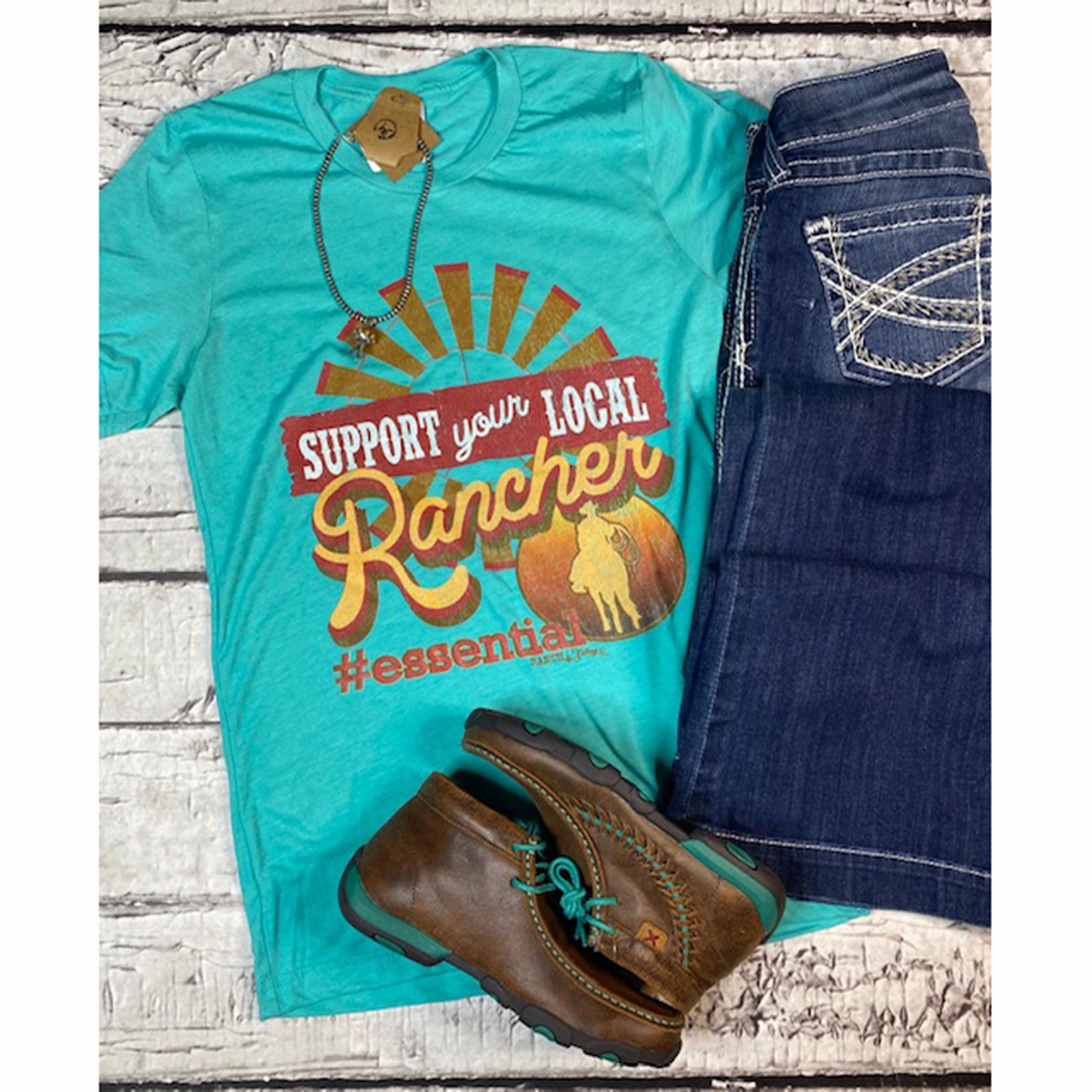 Ranch Swag Support Your Local Rancher Tee NaturalFiberBlend Soft Sweater