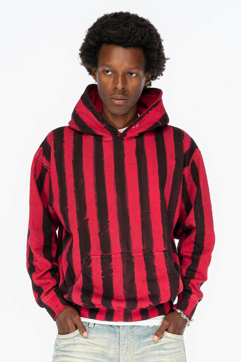 Stylish Design Luxe Wear PRISONER BLACK/RED PULLOVER HOODIE  WITH Gold Wing