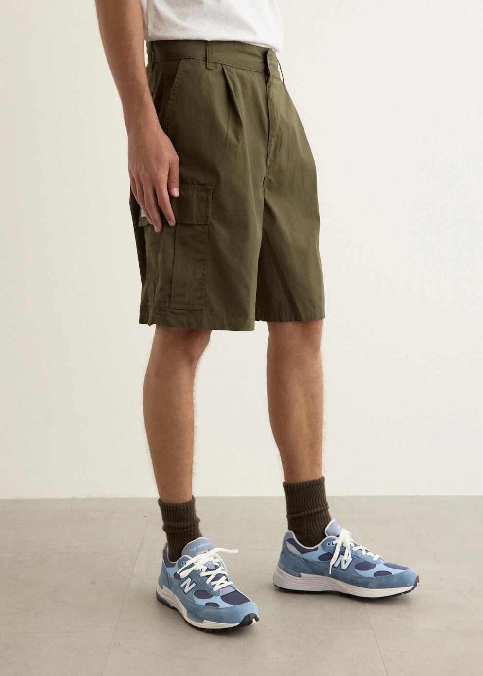 Cole Cargo Shorts Leather Look