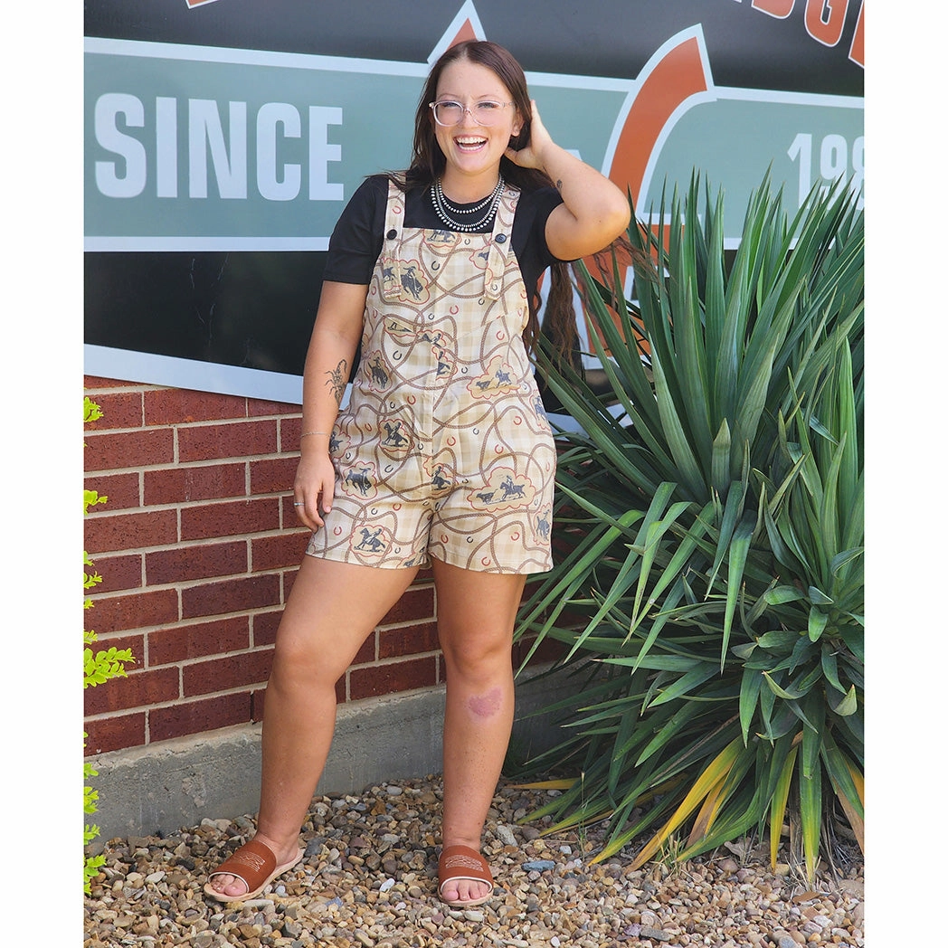 Tan Rodeo Romper Organic Cotton Material