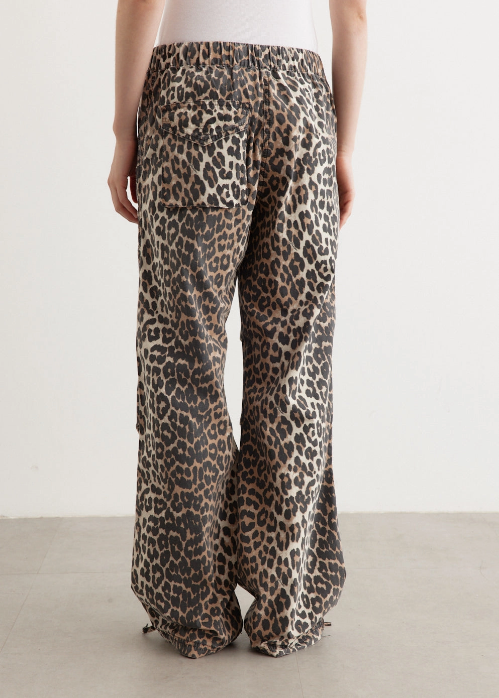 Washed Cotton Canvas Drawstring Pants AntiSnagZippers Eco Friendly Dyeing