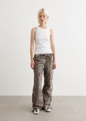 Washed Cotton Canvas Drawstring Pants Chilly Day Wear