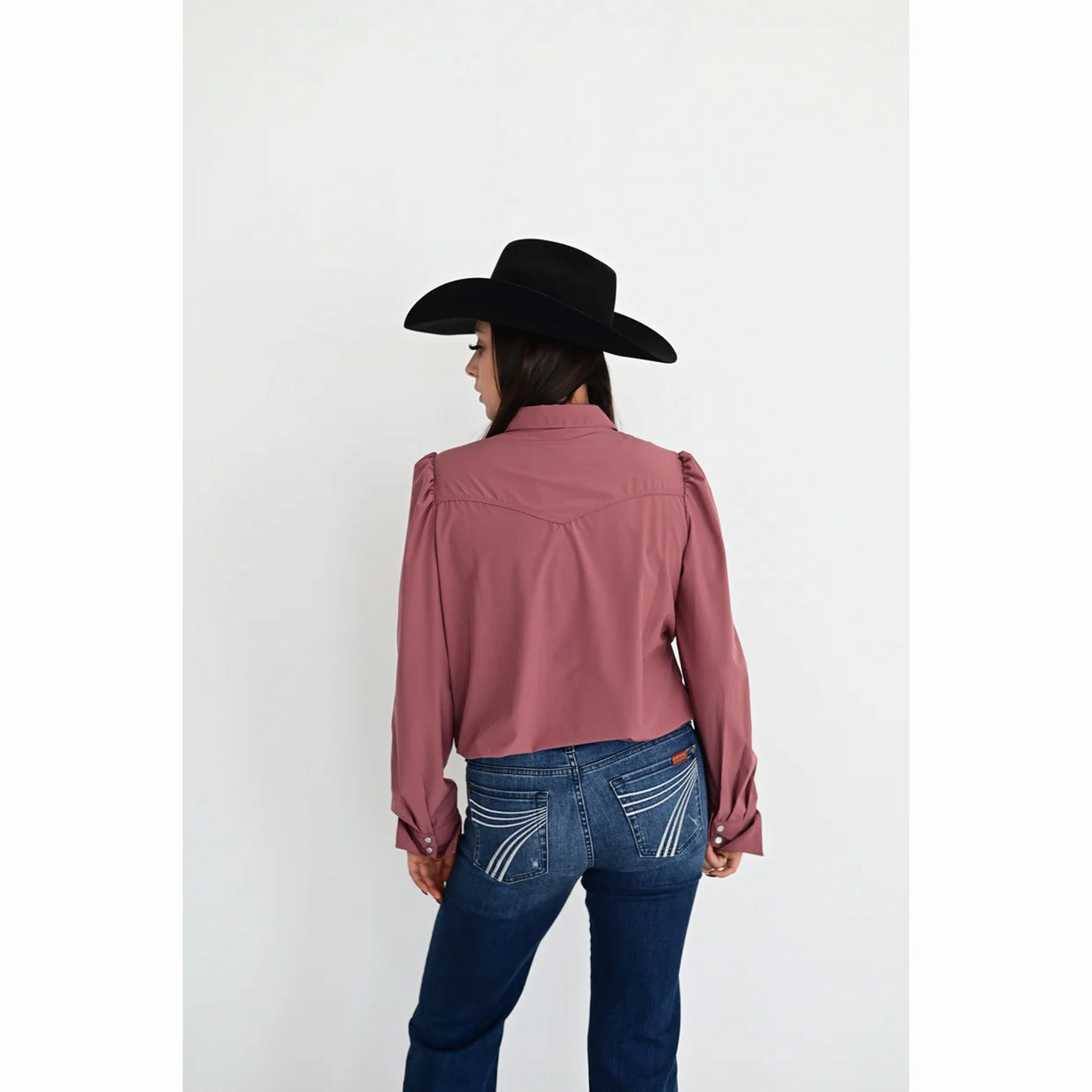 SoftTouch Howdy Hanny Wine Performance Arrow Snap Long Sleeve Shirt