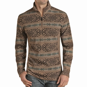 Insulated Lining Powder River Men's Aztec Heather Brown Pullover