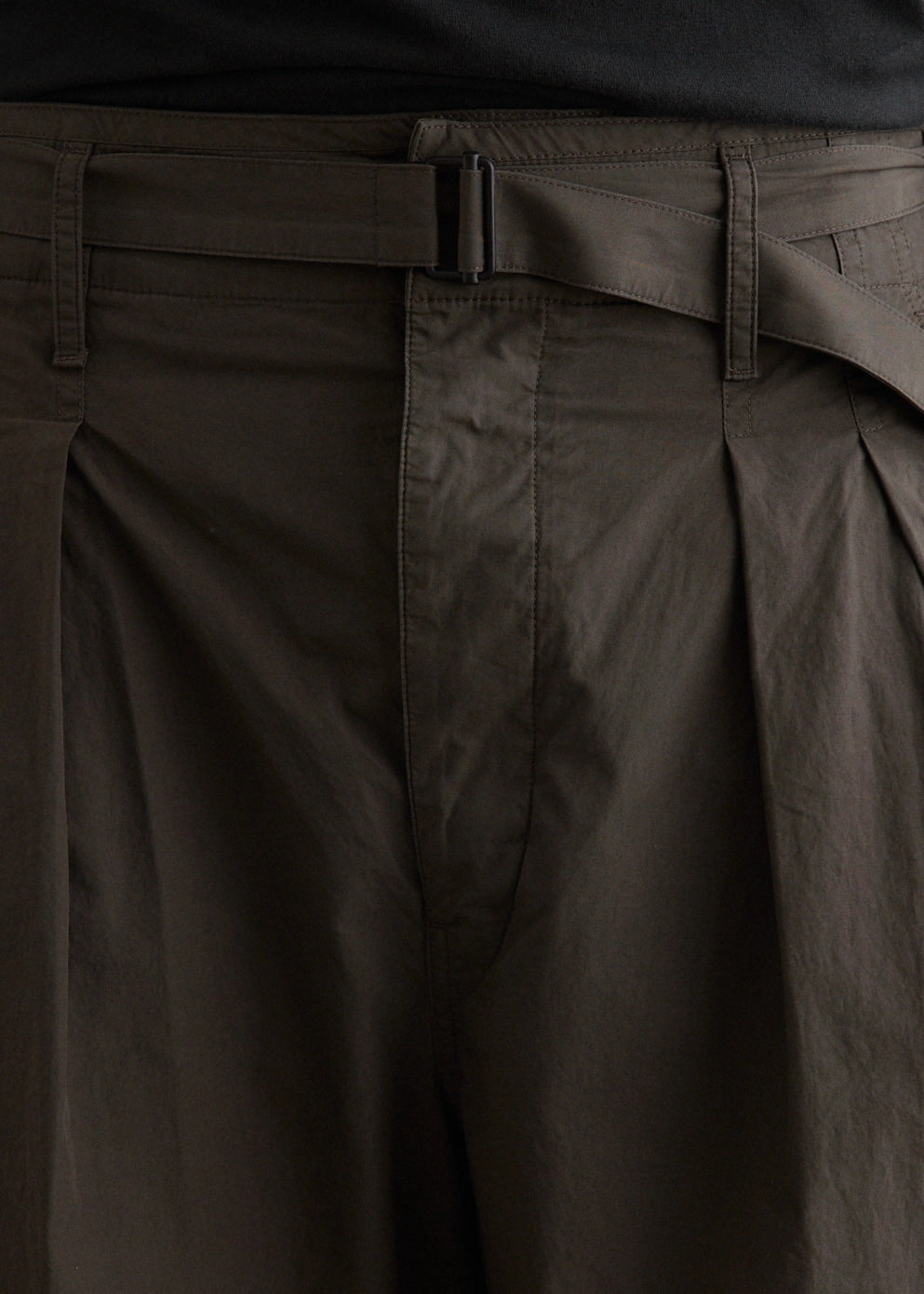 Belted Pleated Pants Comfortable Wear Comfort Waist