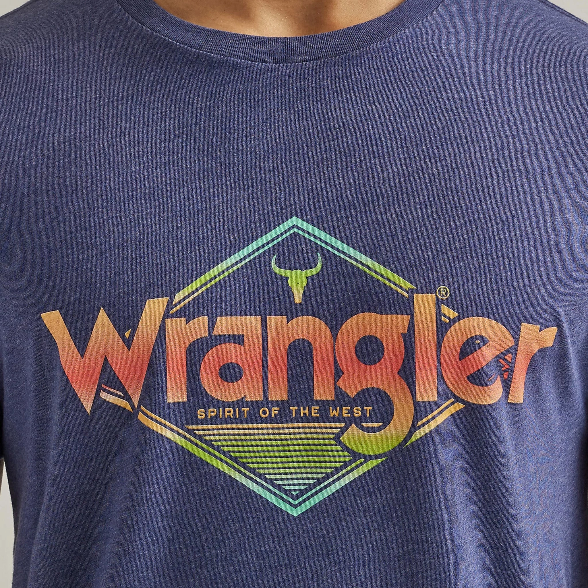 Tagless label Durable Buttons Wrangler Men's Diamond T-Shirt in Blue