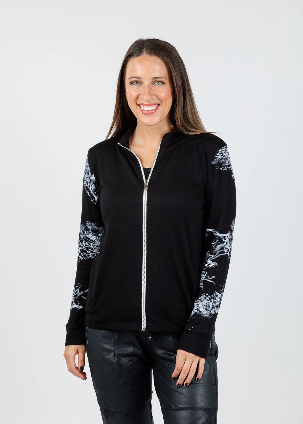 Monroe Lightning Zip Up - Black/Multi Comfy Movement