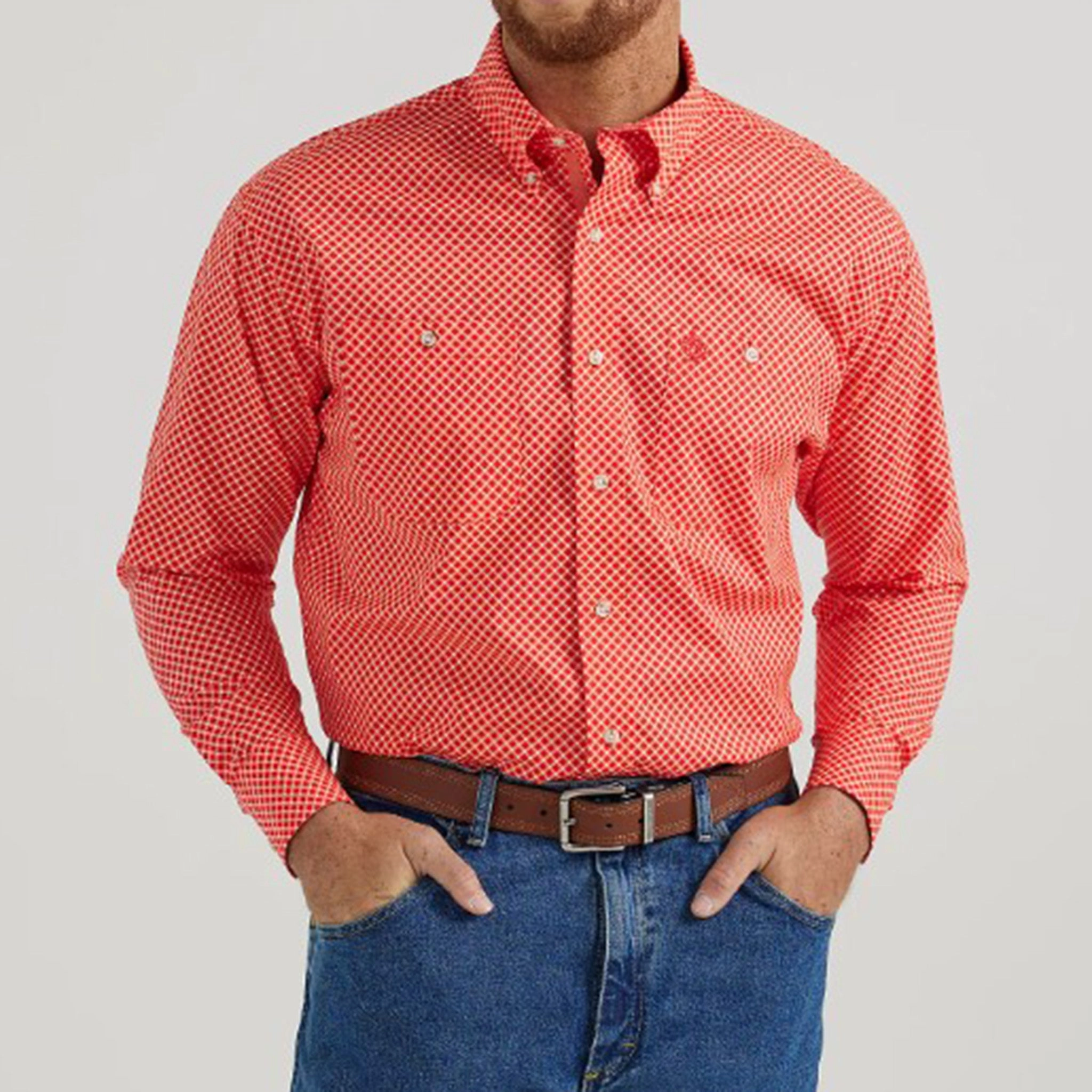 Fashionable Layer Gradient effect Wrangler Men's George Strait Fiesta Shirt