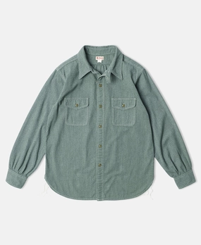 Lot 217 1940s Pointed Collar Salt & Pepper Shirt - Sage Green Spring Break Youth fashion