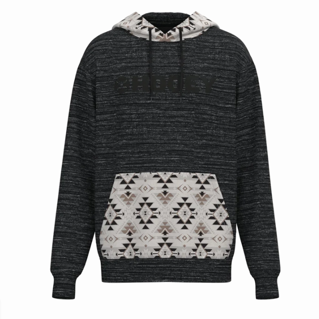 Hooey " Lock-Up" Black Aztec Logo Hoodie Anti Pilling