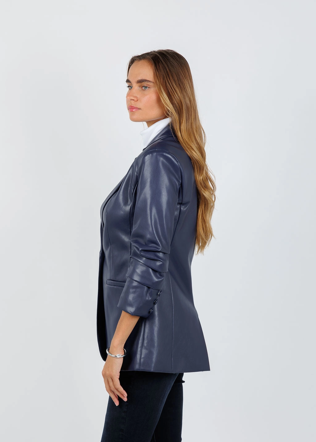 NonChafing Seams Orion Vegan Blazer - Navy Wool Sweater